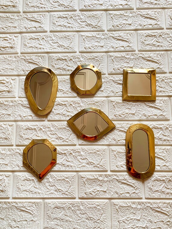 Ensemble de 6 miroir marocain, , petit miroir doré, décor de