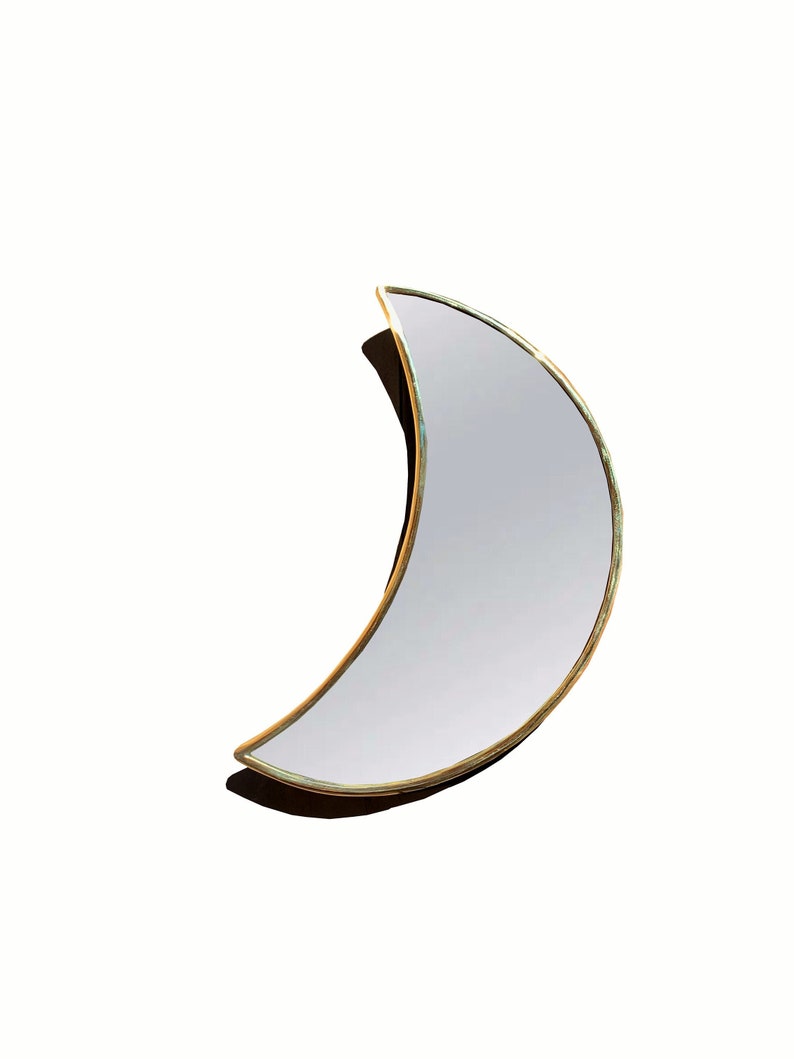 Crescent Moon Mirror Moroccan Gold Moon Mirror Handmade Wall Etsy