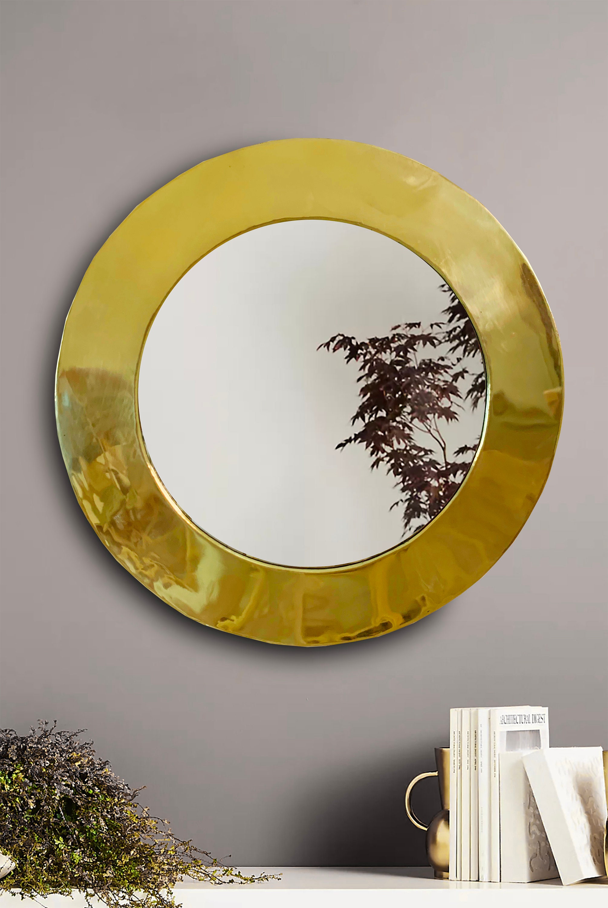 Round Gold Frame Mirror Wall Mirror Circle Mirror Gold Etsy