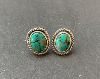 Hubei Turquoise Stud Earrings