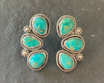 Royston Turquoise Half-Cluster Earrings