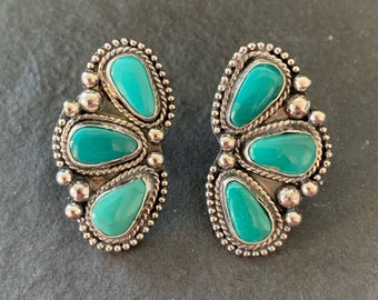 Carico Lake Turquoise Half-Cluster Earrings