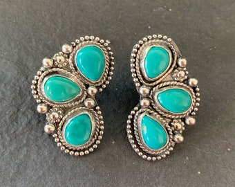 Royston Turquoise Half-Cluster Earrings