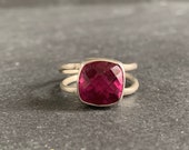 Sterling Silver and Natural Rhodolite Garnet Ring, Garnet Jewelry, Birthstone Ring, Mothers Day, Gift