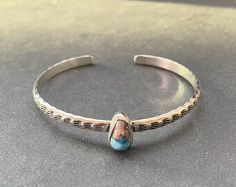 Golden Hill Turquoise Stamped Stacking Cuff