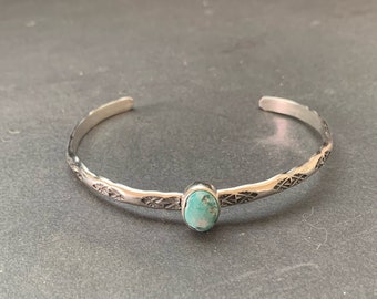 Whitewater Turquoise Stamped Stacking Cuff