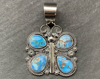 Golden Hill Turquoise Butterfly Pendant