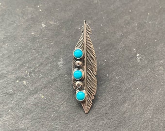 Kingman Turquoise Cowboy Hat Brooch Pin