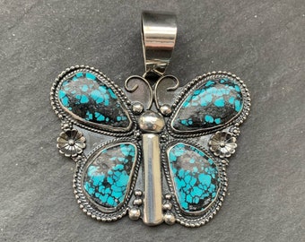 Moon River Turquoise Butterfly Pendant