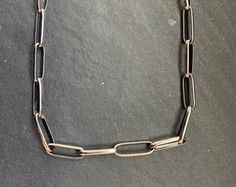 Native American Sterling Silver Ponca Link Chain Necklace, Southwestern, Gift