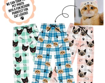 Custom Cat Lover Pants | Personalized Women's Cat Pajama Pants| Cat Mum Gift | Cat Lover Gift | Cat Dad Gift| Cat Pajamas| Cat Owner Gift