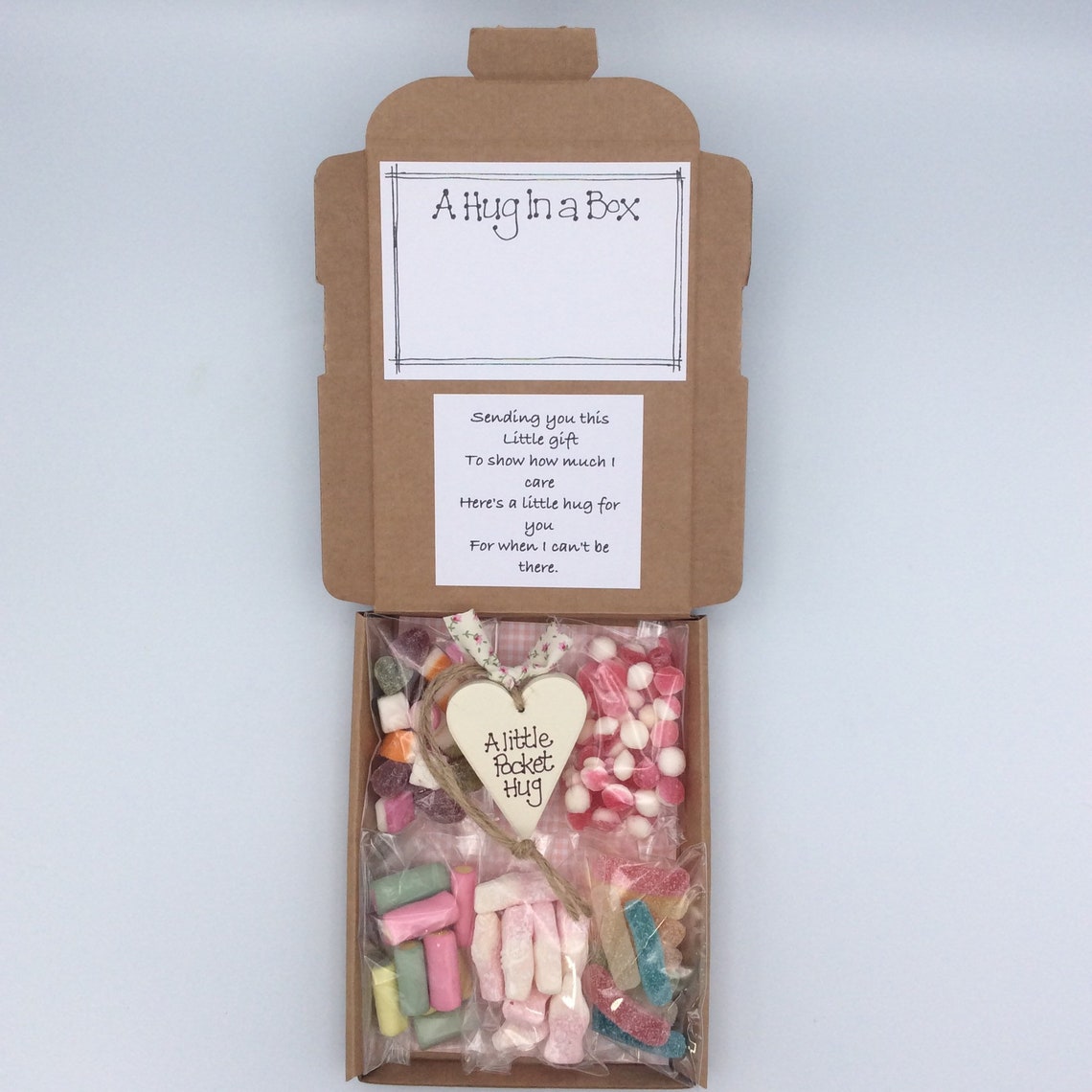 A hug in a box pocket hug pocket hug in a box sweetie gift. Etsy