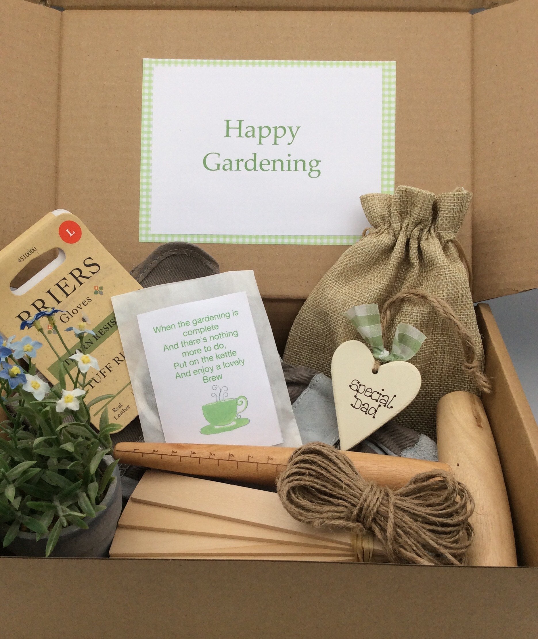 Mens gardening set with personalised heart keepsake . Mens Etsy