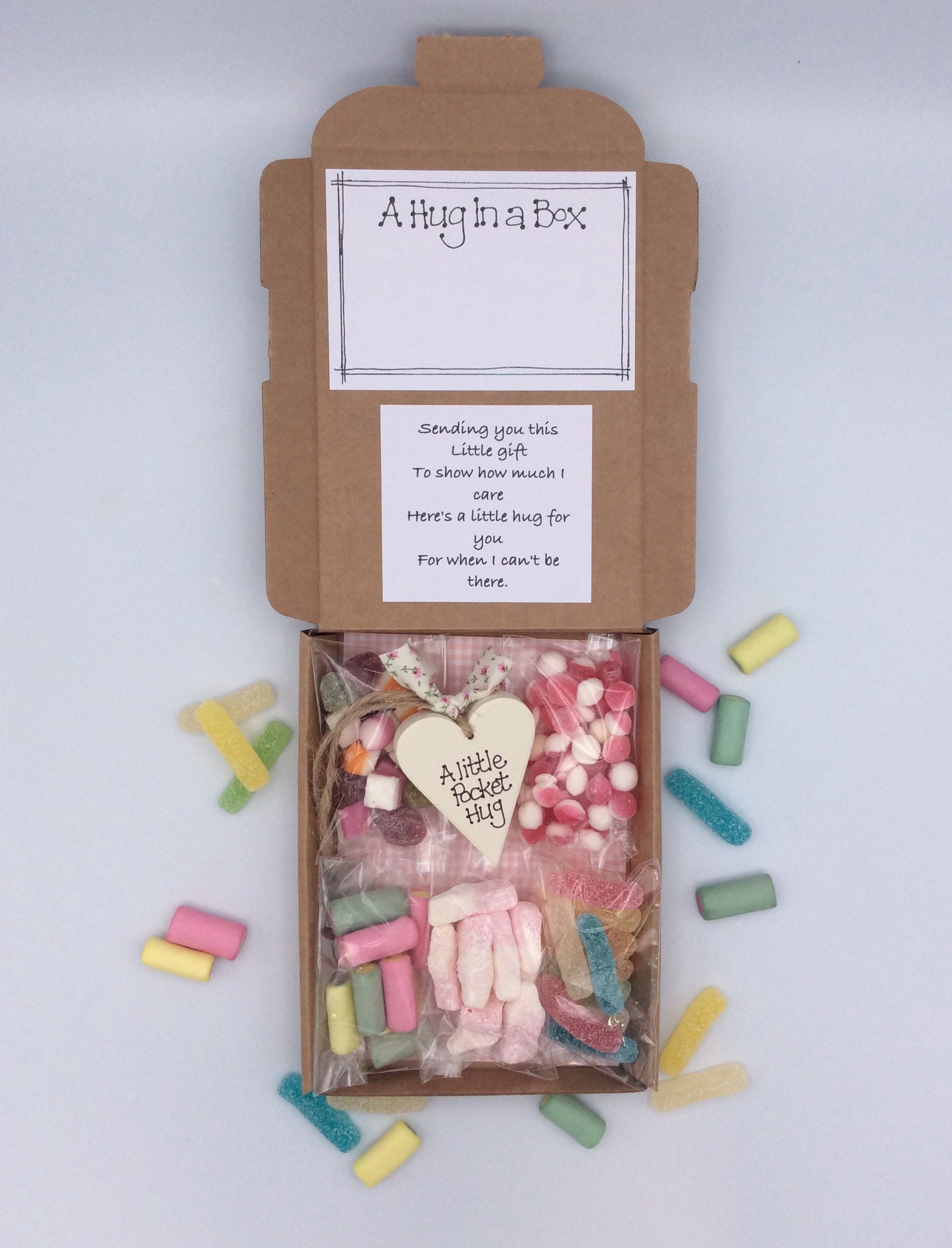 A hug in a box pocket hug pocket hug in a box sweetie gift. Etsy