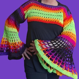 Festive crochet shrug