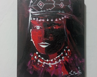 Original shipibo native oil painting