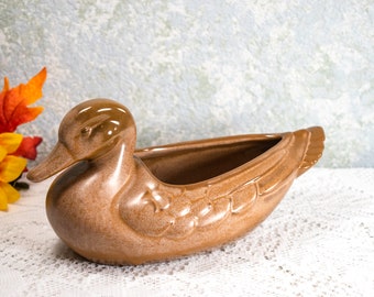 Frankoma Ceramic Duck - Mallard Planter 208A. Perfect For Hunting Lodge, Man Cave Or Country Cottage. Use As A Planter Or To Store Items.