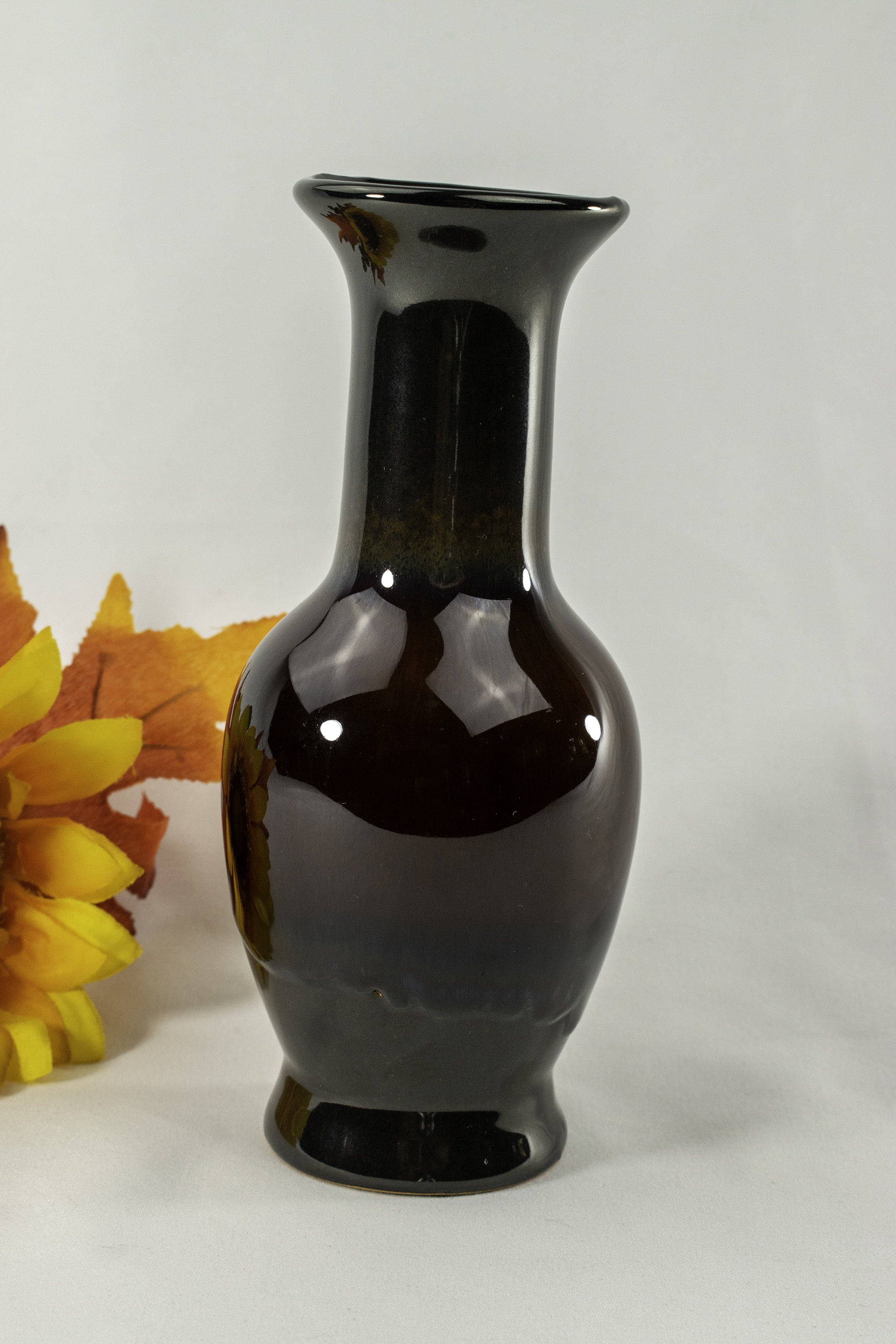 Vintage Drip Glaze Vase Black and Red Copper Vase. Pottery - Etsy