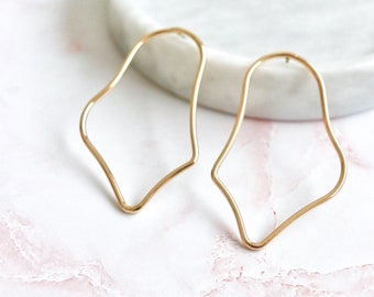 gold statement earrings spring blooms bridal luxury twisted metal style geometric organic earrings #8