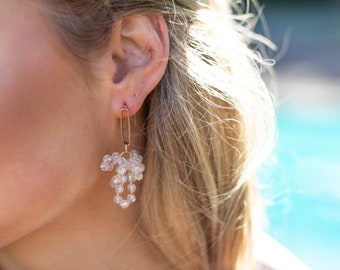 crystal hopes | unique crystal gold statement earrings | crumpled style | baroque earrings #5