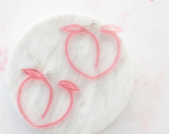 peachy keen | statement earrings | acrylic peach pink earrings | hoop earrings | acetate earrings | resin earrings #23