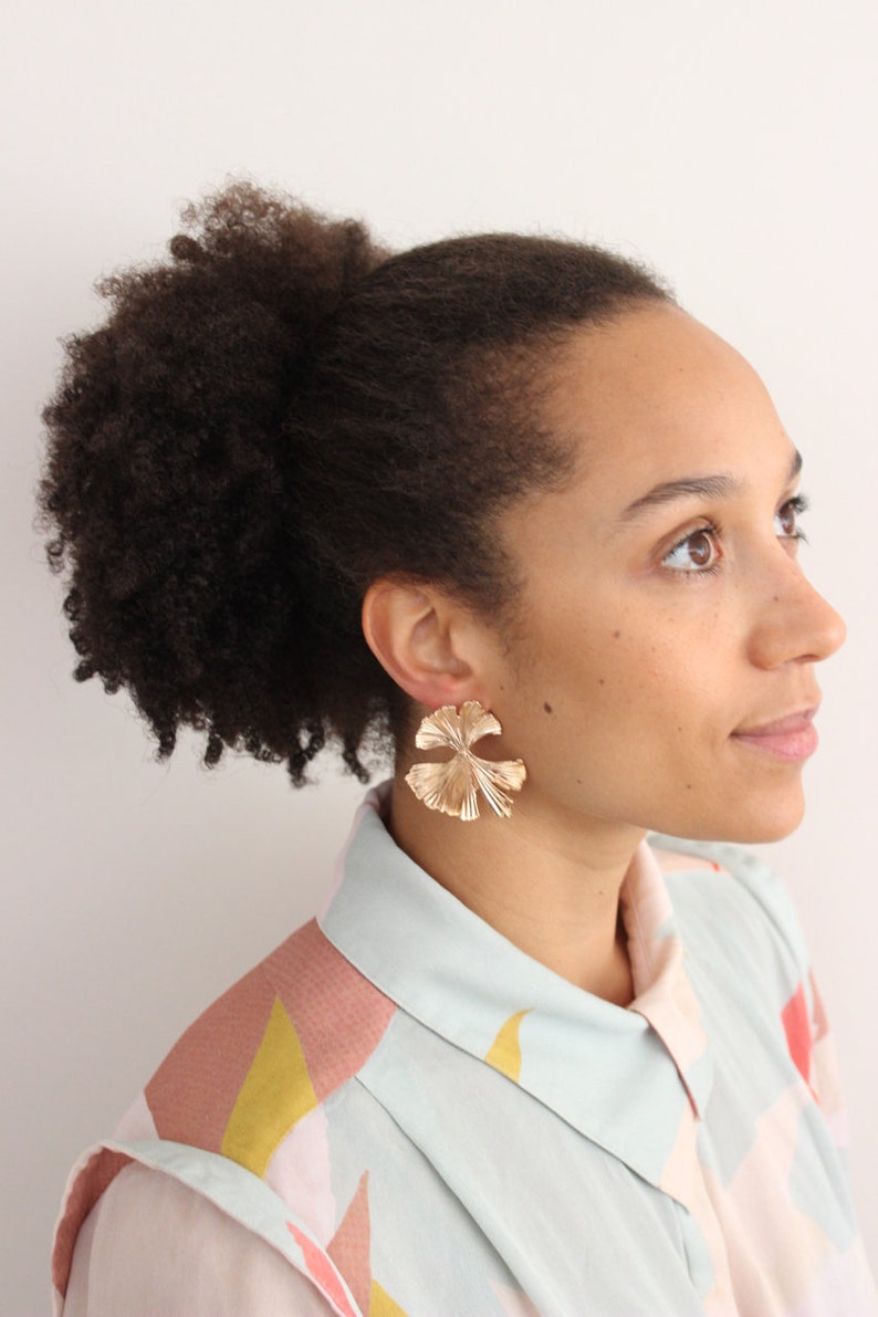 gold statement earrings spring blooms bridal luxury twisted metal style geometric organic earrings #8
