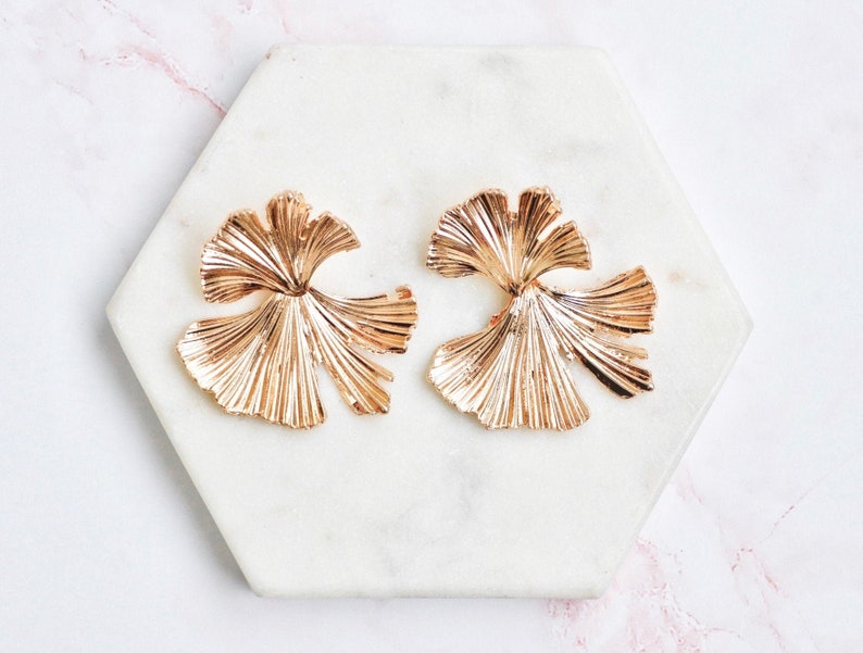 gold statement earrings spring blooms bridal luxury twisted metal style geometric organic earrings #8