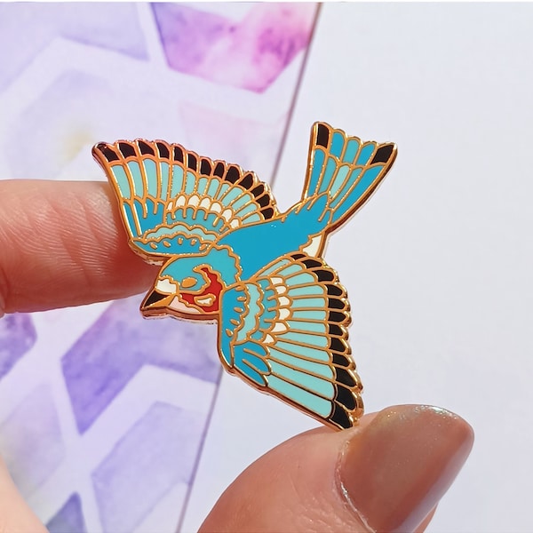 Hard Enamel Pin, Bluebird of Happiness, Something Blue, Unique Gift for Her