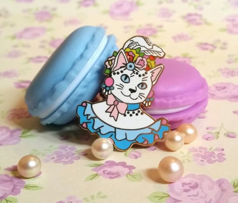 Gold Plated Brooch Unique Gift Set SET OF FOUR Cat Enamel Pins Cute Pets Lapel Pins