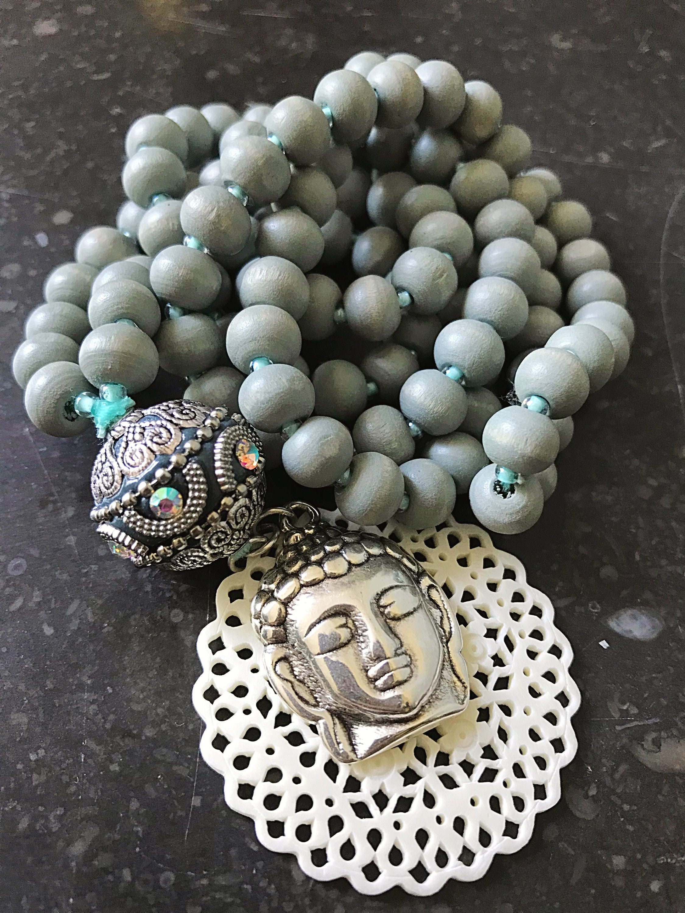 Handmade Mala With Wooden Beads - Etsy UK