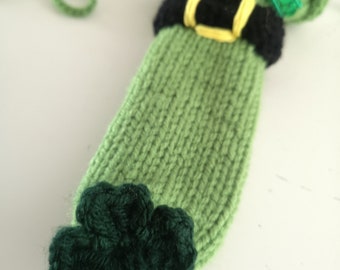 Men St.Patricks Day Knitted Novelty WillyWarmer PeterHeater Thong Fun Gift Shamrock Clover
