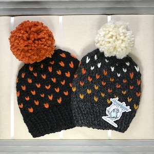 Hand-Knit Wool Beanie with Yarn Pom - Custom Color