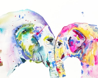 mothers day painting, wall decor, watercolor painting, original art, baby art, nursery decor, bright art, mother baby art