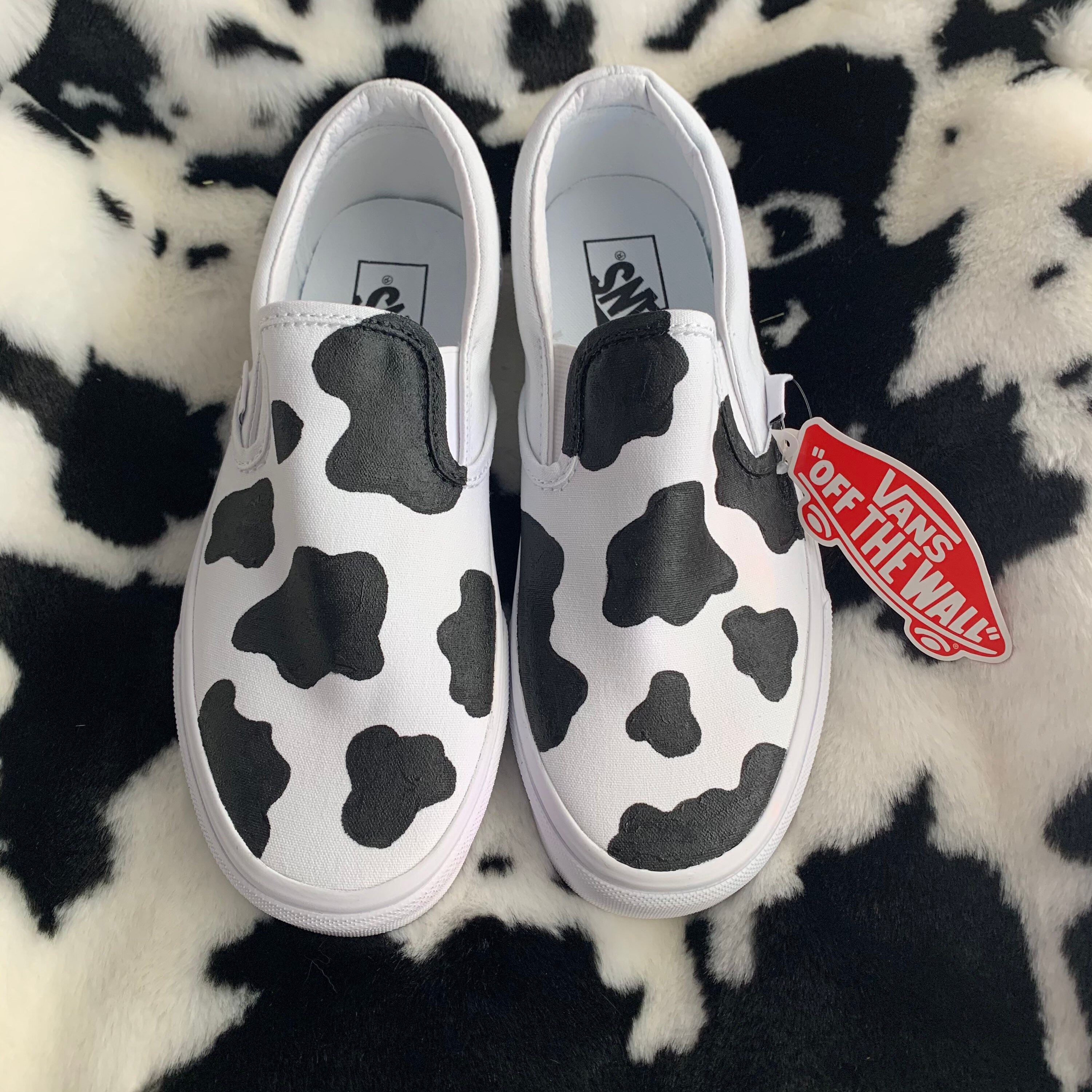 vans cow slip ons