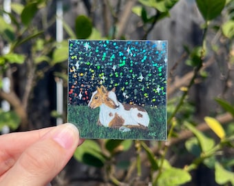 two headed calf waterproof vinyl glitter sticker