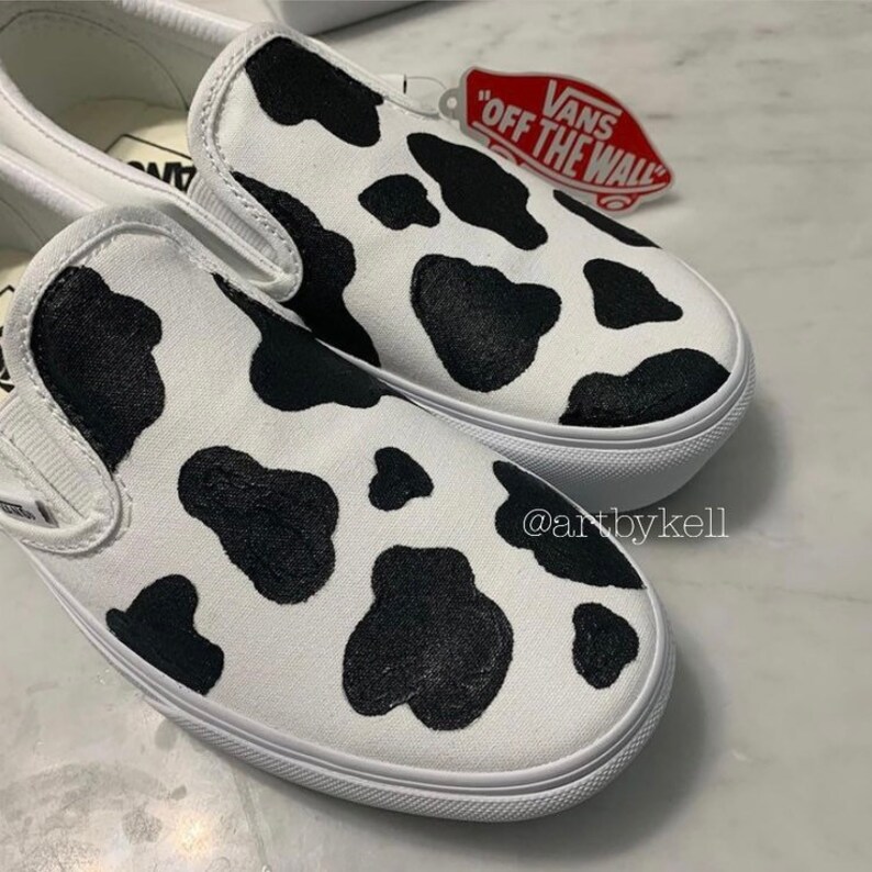 brown cow print vans
