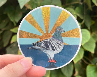 pigeon waterproof glitter vinyl sticker