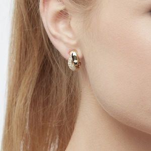 Gold & Pave Crystal Twist clip on Earrings image 1