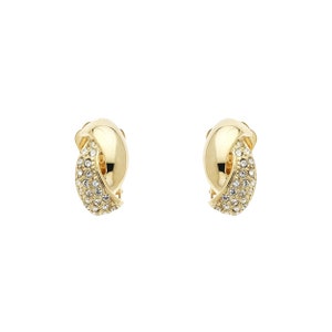 Gold & Pave Crystal Twist clip on Earrings image 2