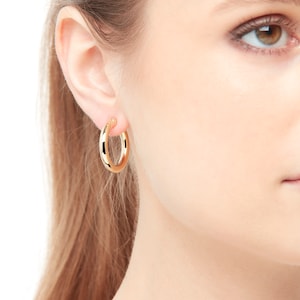 Gold Hoop Clip on Earrings image 1