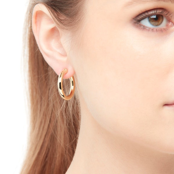 Gold Hoop Clip on Earrings