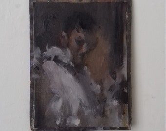 portrait oil painting self portrait on canvas board