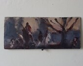 foxhunting study painting , horse and hound , english country scene , foxhounds ,