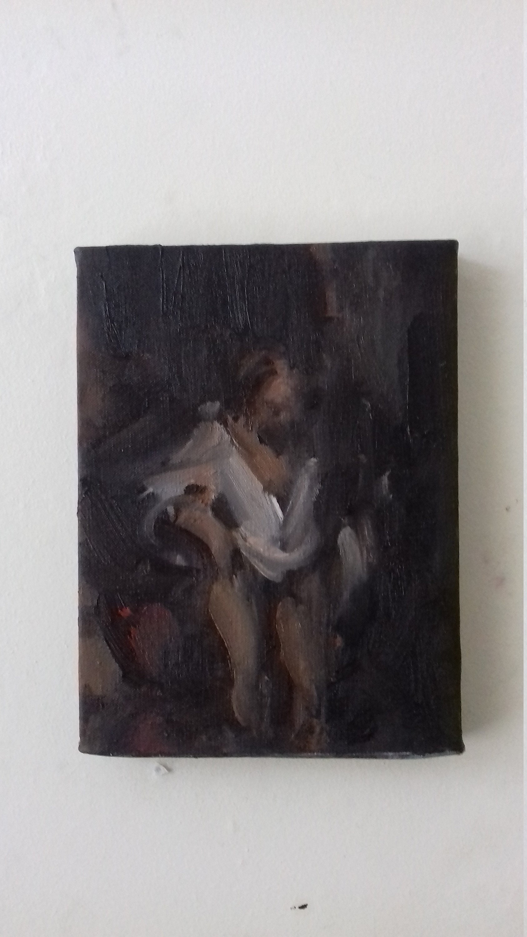 Woman Bathing Rembrant study in oils