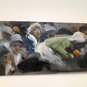 Royal Ascot Racing Spectators ,horse racing ,original oil painting