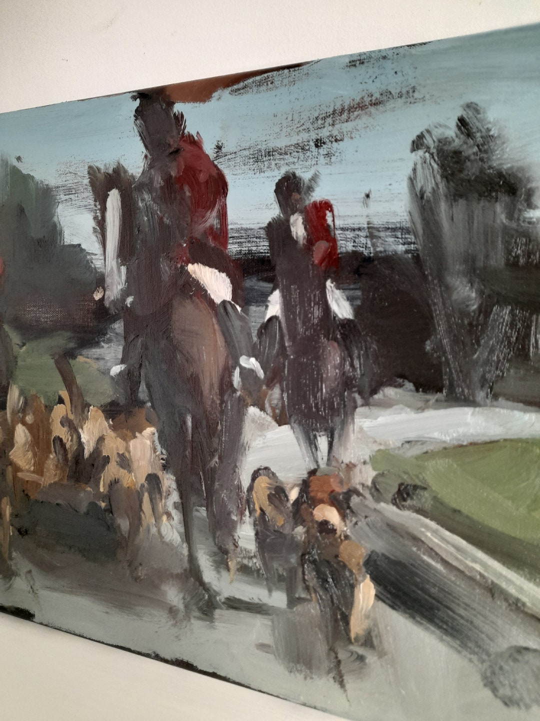 Hunting Group Painting ,oil on Canvas Linen - Etsy