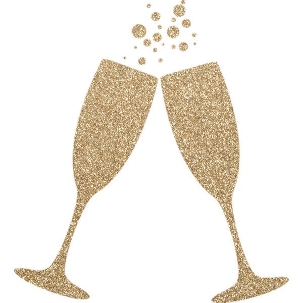 Gold Glitzer Champagner Flöten Clipart