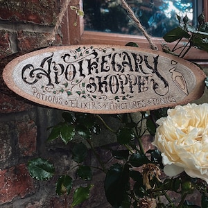 Apothecary wall sign, witch wall sign, witch wall hanging, apothecary sign, green witch, witch gift, pagan gift, birthday gift, Christmas