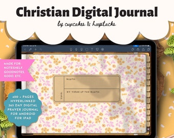 Faith Digital Planner, Undated Christian Journal, Goodnotes iPad Planner, Yearly Journal, Bible Study, Reading Devotional Journal, Scripture