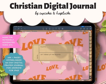 Faith Digital Planner, Undated Christian Journal, Goodnotes iPad Planner, Yearly Journal, Bible Study, Reading Devotional Journal, Scripture